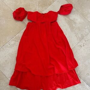 Anthropologie Red Formal Dress